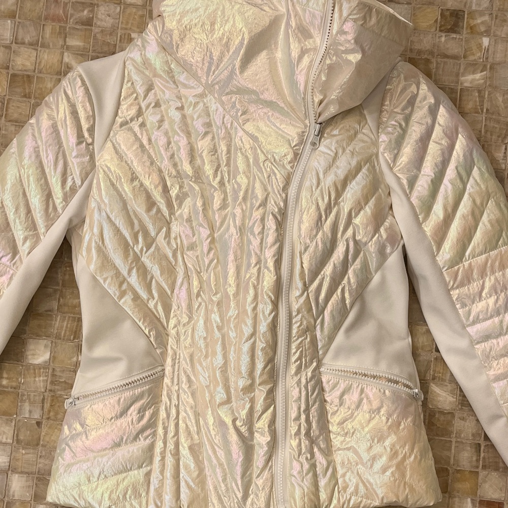 Blanc Noir Holographic Motor Panel Puffer Jacket -NWT - Picture 8 of 12